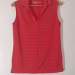 Lady Hagen  Hydro-Dri Pink Striped Collared V Neck Tank Top Size S Photo 0