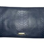 GiGi New York Navy Blue Leather Carly Fold Over Clutch Crossbody Bag Photo 1