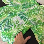 Diane Von Furstenberg  tunic, thin cotton beach cover, green leaves print, sz 10 Photo 4