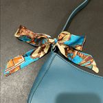 Gramercy & Grand | Vegan Shoulder Bag with Scarf Accent Blue Photo 2