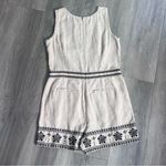 Loft Petites Beige Linen Romper with Black Floral Embroidery 6P NEW Photo 7