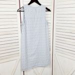 Loft Eyelet Split Neck Sleeveless Shift Tunic Mini Dress Powder Blue Size 2 Photo 10