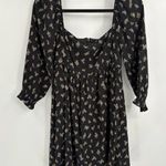 Altar'd State Altar’d State Black Puff Long Party Casual Sleeve Midi Square Neck Dress Small Photo 0