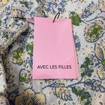 Avec Les Filles Floral Eyelet Puff Sleeve Mini Dress Size Medium Blue Green Photo 3