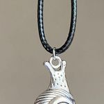 Handmade Kawaii funky simple snail necklace🐌🌼🍃🌀 Photo 0