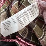 Anthropologie Plaid Floral Waistband Wide Leg Pants Pink/Brown Size 10 Cotton Photo 9