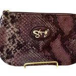 SHARIF Purple Snakeskin Print Wristlet, made with genuine leather Purple Photo 0