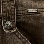 St. John Green Cargo Pants Straight Crop Jeans Cotton Stretch Size 14 High Rise Photo 4