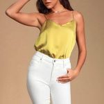 Lulus  gold / yellow scalloped silk top Photo 2