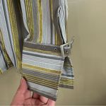 she's cool She’s Cool Gray & Gold Metallic Striped Stretch Button Front Shirt 3X Photo 2