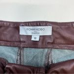 Ronny Kobo Faux Leather Wide Leg Pants Size 10 Brown Photo 4
