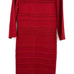 Long Tall Sally Size 8 Long Sleeve Dress Midi Maxi Red Berry Fitted Photo 0