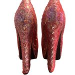 Shoe Republic LA Pink Spiked Confetti Wedged Heels Photo 10