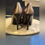 Guess Heels Metallic Champagne Color & Black Animal Print On Heel & Buck… Photo 2