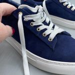 1901  Women’s size 9 blue suede shoes with pink trim. Photo 9