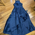 Lulus  Broadway Show High Low Maxi Dress Size‎ Medium Navy Formal Party Elegant Photo 0