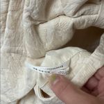 Anthropologie  Cream Floral Flower Textured Shift Mini Dress Bow Strapless 12 Photo 5