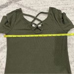 Heart & Hips Olive Green Ribbed Short Sleeve Shirt Photo 6