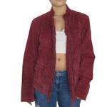 Pamela McCoy 1990s Vintage Leather Jacket Burgundy Suede Leather Jacket Medium Red Photo 5
