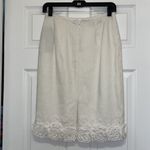Lafayette 148 New York White Linen Hand Embellished Skirt, NWT Size 4P Photo 2
