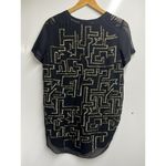 3.1 Phillip Lim  SIZE 2 SMALL BLACK GOLD MAZE EMBROIDERED SEQUINS BLOUSE TOP Photo 4