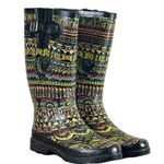 The Sak Sacroot Rain Boots Peace Love Boho Chunky Black Multi Women’s Size 7M Photo 14