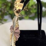 Gold Filled Tricolor Round Leaf Like Earrings Photo 4