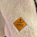 Simply Southern  Sherpa Snap Quilted pullover Green White size medium‎ Photo 3