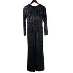 Betsy and Adam Betsy‎ & Adam Black Metallic Evening Gown 6P Geometric Pattern Dress NYE Photo 3