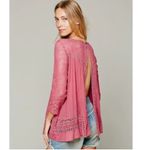 Free People One Golden Age Open Back Lace Blouse Top Photo 1