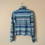 Nike  PRO | Blue Striped Mixed Print Half Zip Pullover Sz S Photo 3