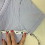 Elodie Fitted Stretch Short Sleeve V-Neck Lavender Top | Size L-XL Photo 4