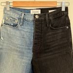 frame denim Frame Le Sylvie Slender Straight Jeans Size 24 Black Indigo Mix Two Tone Edgy Photo 5