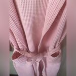 Relaxqua Vintage Pink Belted Waffle Hooded Robe Women's Made in Italy Size M Size M Photo 2