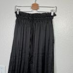 Magaschoni M Womens Black Pleated Boho Maxi Skirt Drawstring Stretch Waist XS Photo 2
