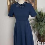 ASOS Dress Womens 2 Fit&Flare Open Zipper Back Short Sleeve Round Neck Sequin Photo 0