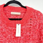 Anthropologie  Pilcro Jasmine Pullover Sweater Red Pink Marled Crew Neck NEW XS Photo 2
