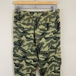 Pam & Gela  Green Camouflage Print Cargo Cropped Military Pull On Pants‎ Size S Photo 9