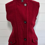 Woolrich Womens Cranberry Red Wool Vest Button Sleeveless Wool Size S Photo 0