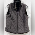 Weatherproof Diamond Quilt Puffer Vest Size Large Reversible Black / Brown Photo 2
