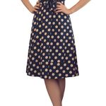 Vintage 1950s Blue Polka Dot Bow Midi Pin Photo 0