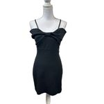 Alexa B Women’s Classic Black Spaghetti Strap Front Bow Mini Dress Size 4 Photo 1