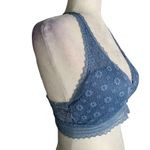Victoria's Secret  Racer Back Lace Bralette M Blue Adjustable Straps Pullover Photo 3