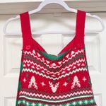 NWT Born Famous Festive Red and Green Knit Jumpsuit LARGE Photo 2