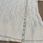 Gap Women's White cable Knit 100% Cotton Long Sleeve Side Slit Pullover Sweater Size Small Photo 5