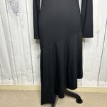 Fifteen Twenty  Black Knit Midi Asymmetrical Hem Dress Long Sleeve Sz M Photo 2