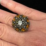 VTG Boho Style Statement Ring Size 7.5 Adjustable Silver Photo 0