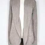 Barefoot Dreams CozyChic Lite Waterfall Front Cardigan Sweater Taupe Brown XS/S Photo 0