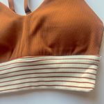 Aerie NWT Offline Stretch Ribbed Medium Support Sports Bra Caramel Stripes XS Photo 3