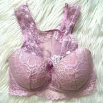 PINK - Victoria's Secret Victoria's Secret PINK Bralette Blush Pink Lace Top Small DD NWT Photo 0